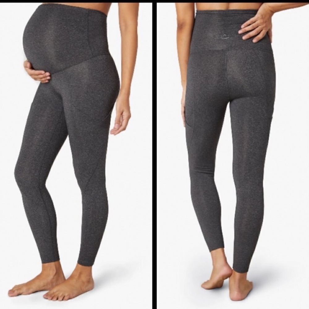Beyond Yoga Beyond the Bump Maternity Space Dye Leggings Charcoal Small